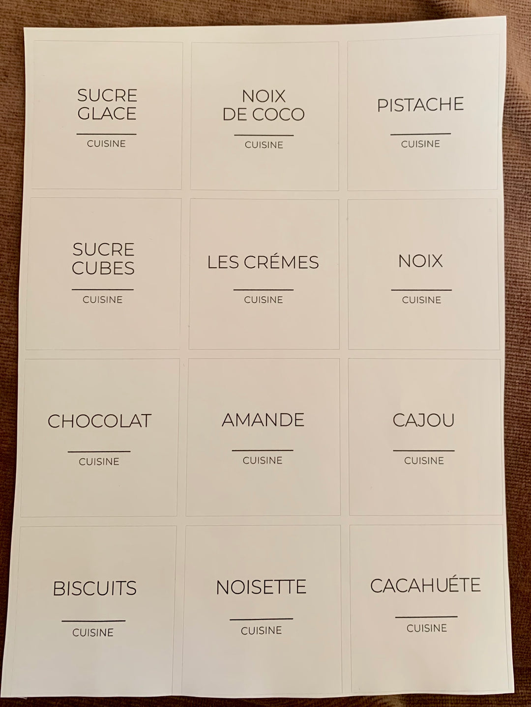 Kit minimalist blanc français (Seulement les Étiquettes)