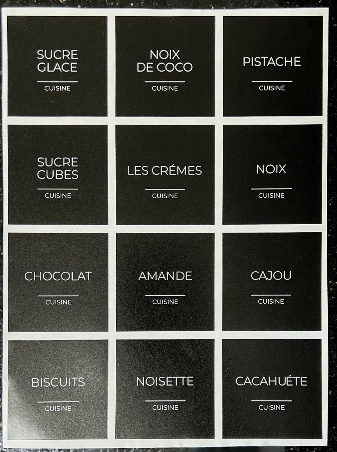 Kit Français Minimalist Noir (Seulement les Étiquettes)